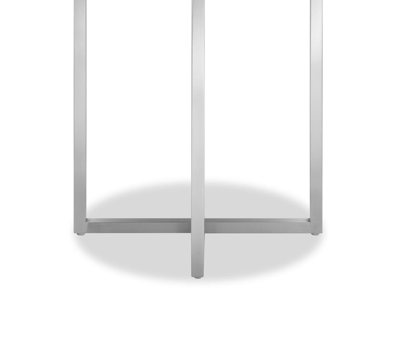 Sampson 20\" Modern Round Marble End Table - White