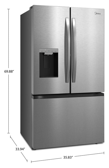 Midea 36\" 28.9 Cu. Ft. French Door Refrigerator with OneTouch AutoFill™ Dispenser - MRF29D9BST