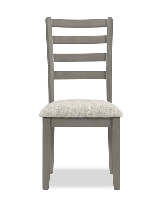 Cove Dining Chair with Cushion Fabric Seat, Ladder-Back – Grey