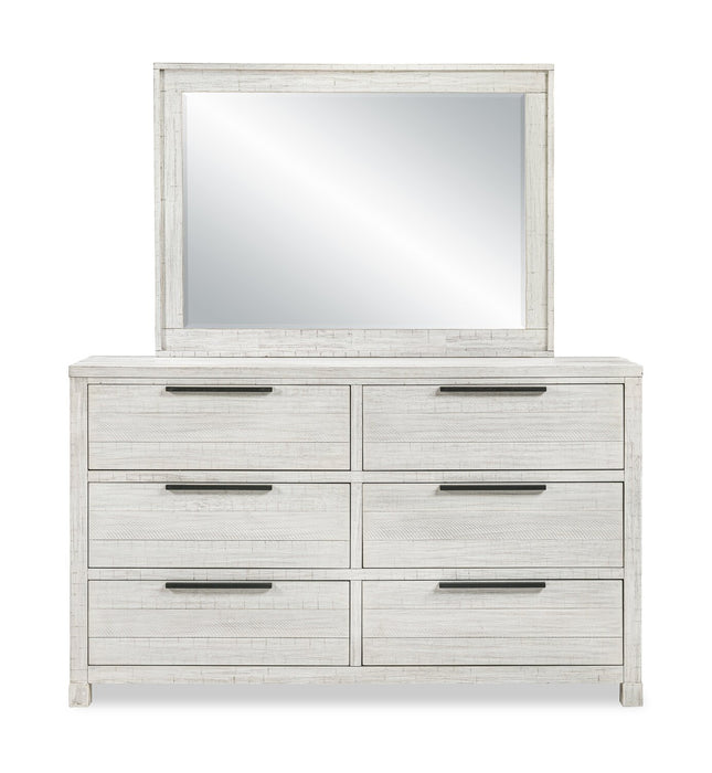 Haven 6pc Bedroom Set with Panel Bed, Dresser, Mirror & Nightstand, White - Queen Size