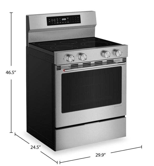 KitchenAid 30\" 5.3 Cu. Ft. Electric Range - Fingerprint Resistant Stainless Steel - YKFES530SPS