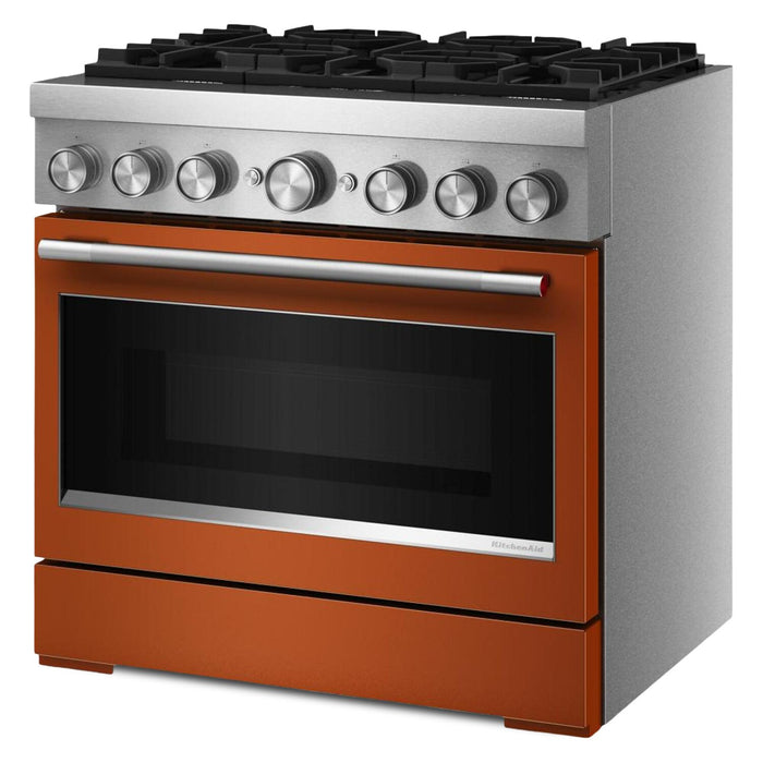 KitchenAid 5.1 Cu. Ft. Dual Fuel Range with No Preheat Air Fry – Scorched Orange - KFDS936SSC