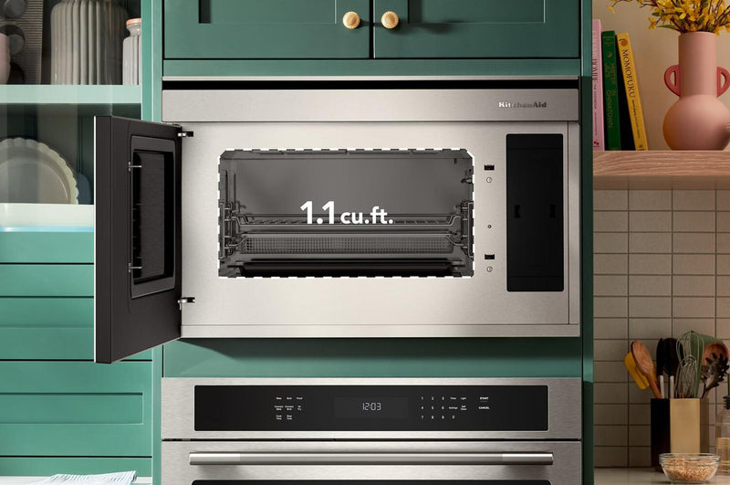 KitchenAid 1.1 Cu. Ft. Built-In Convection Microwave with Air Fry - PrintShield Stainless Steel - YKMBT730SPS
