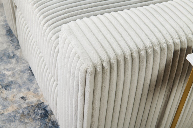 Willow 66\" Light Grey Fabric Loveseat with Track Arms and Reversible Seat and Back Cushions