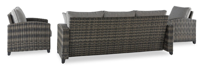 Canmore 4-Piece Outdoor Patio Set with Sofa, 2 Chairs & Coffee Table - Weather Resistant - Grey