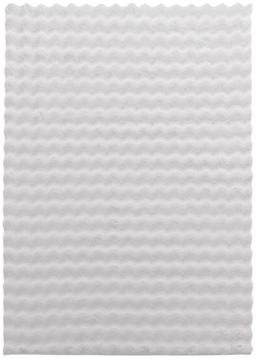 Dream Step Memory Foam Bubble Light Grey Faux Fur Area Rug - 7' x 10'