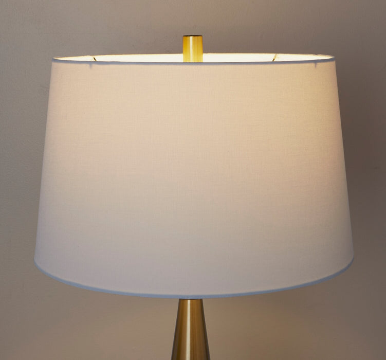 Alison 30\" Metal Table Lamp with White Linen - Gold