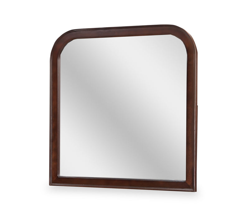 Marco 5pc Bedroom Set with Bed, Dresser & Mirror, Cherry Brown - King Size