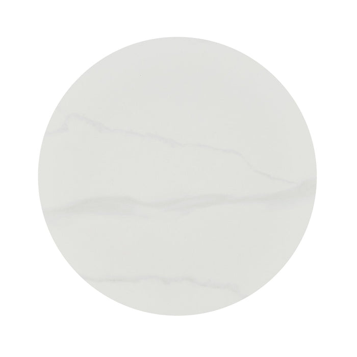 Nevan 14\" Accent Table with White Sintered Stone Top - Black