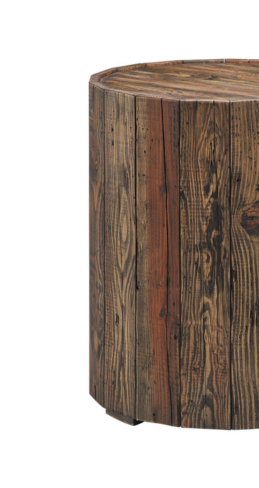 Martel 34\" Rustic Round End Table - Rustic Pine