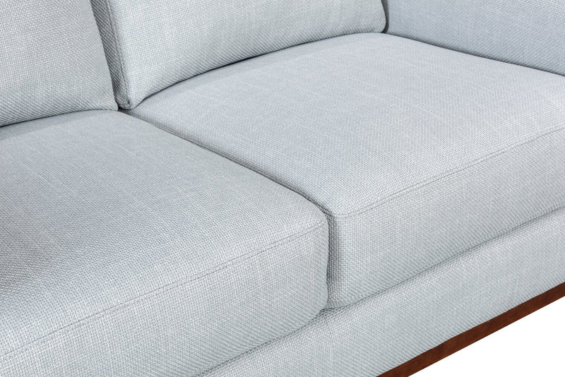 River 63.3\" Linen-Look Fabric Loveseat with Wood Base and Legs - Grey