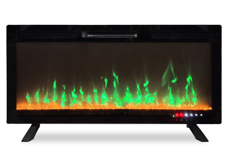 Mirage 42\" Modern Electric Free Standing Wall Mountable Fireplace - Black