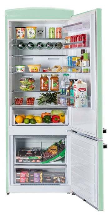 Unique Classic Retro 28\" 17 Cu Ft. Bottom Mount Refrigerator - Green - UNQ-455L LG AC