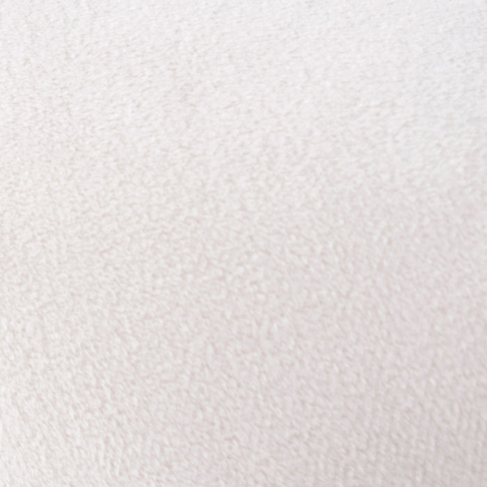 Adell 17\" Round Fabric Ottoman with Gold Base - White