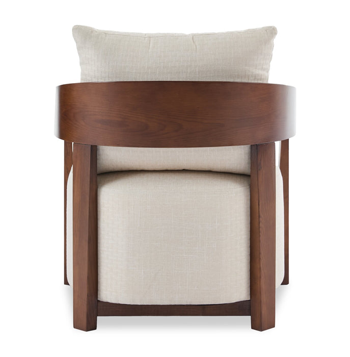 Amor 28.54\" Fabric Accent Chair with Wood Arms and Legs - Taupe