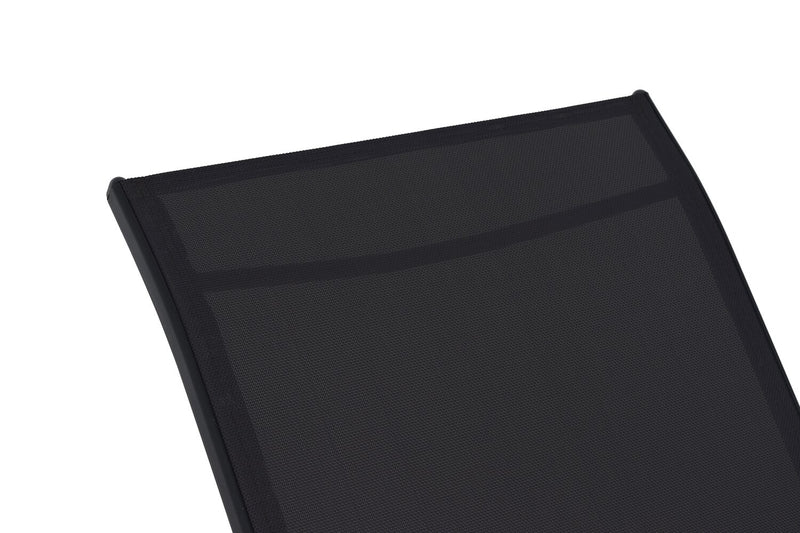 Tuscany Outdoor Patio Lounger with Adjustable Backrest - Metal, UV & Weather Resistant - Grey/Black