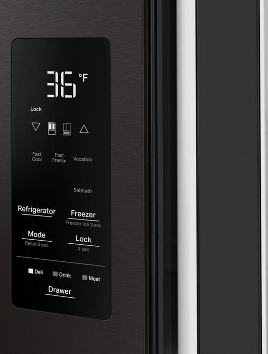 Whirlpool 36\" 29 Cu. Ft. French Door Refrigerator – Fingerprint Resistant Black Stainless Steel - WRMF3636SV