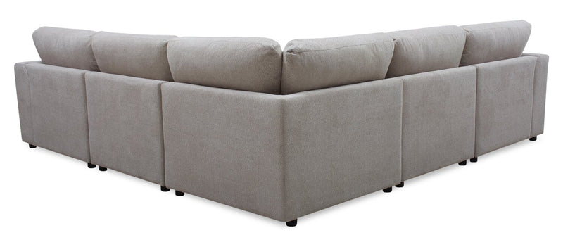 Voyage Modular 5-Piece Fabric Sectional with Removable Back Cushions – Beige 