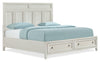 Casa Panel Bed with Headboard & Frame, Wood, White - King Size