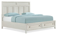 Casa King Storage Panel Bed - White  