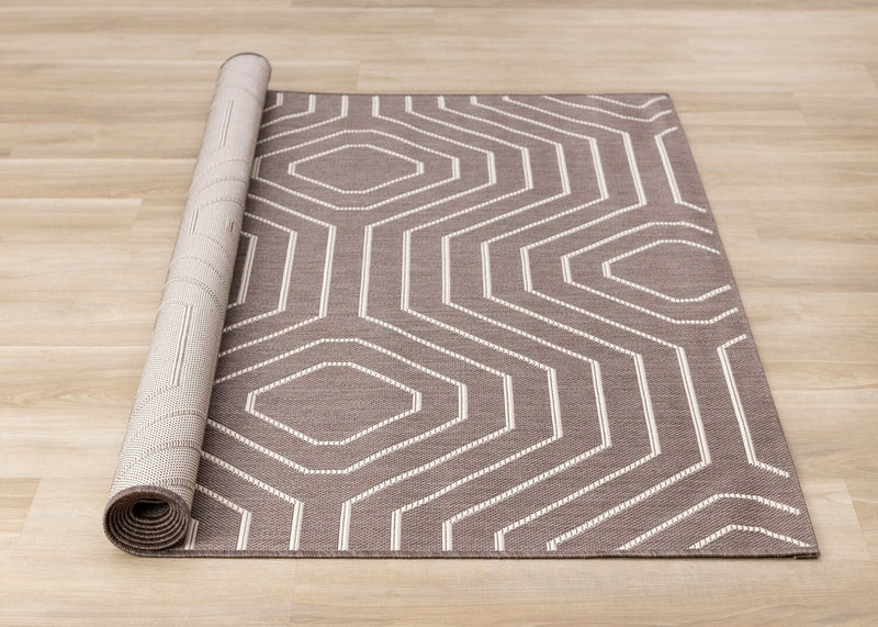 Suri 6'7\" x 9'6\" Geometric Area Rug - Brown