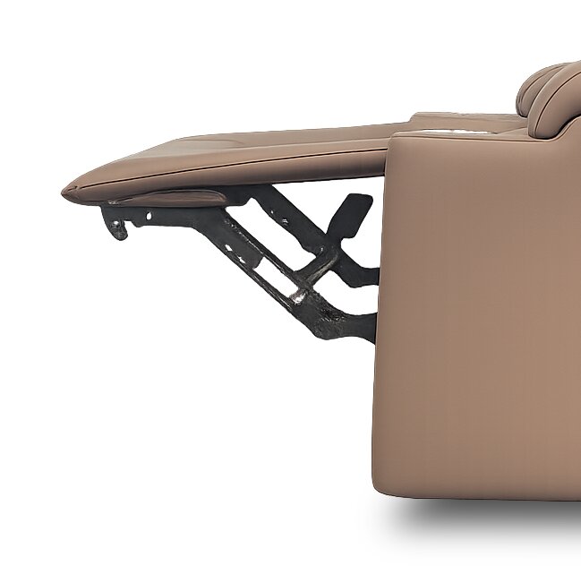 Rylen 35.4\" Faux Leather Power Reclining Chair with Power Headrest and Storage Armrests – Brown 