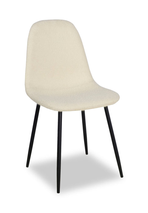 Joss 5pc Dining Set with Table & 4 Chairs - 63-86.5\"W Butterfly Extension, Metal  - Natural/White