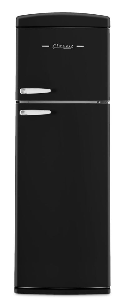 Unique Classic Retro 24" 11 Cu Ft. Top Freezer Refrigerator – Matte Black - UNQ-310L MB TM | Réfrigérateur Classic Rétro d’Unique de 24 po et de 11 pi3 à congélateur supérieur - noir mat - UNQ-310L MB TM