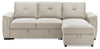 Eden 2-Piece Reversible Fabric Sleeper Sectional with Storage Chaise and Removable Back Cushions - Taupe