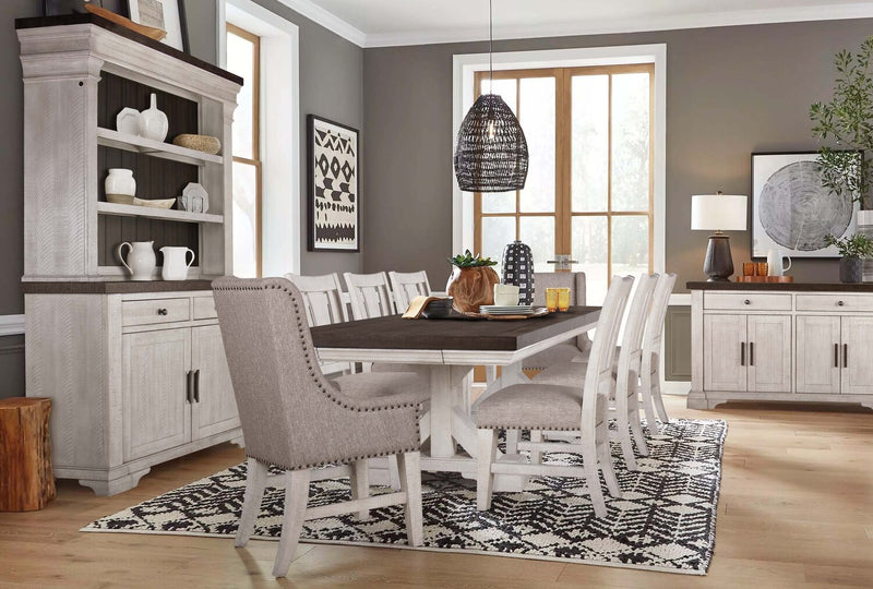Willow Wingback Dining Chair with Polyester Fabric & Nailhead Trim - Brown