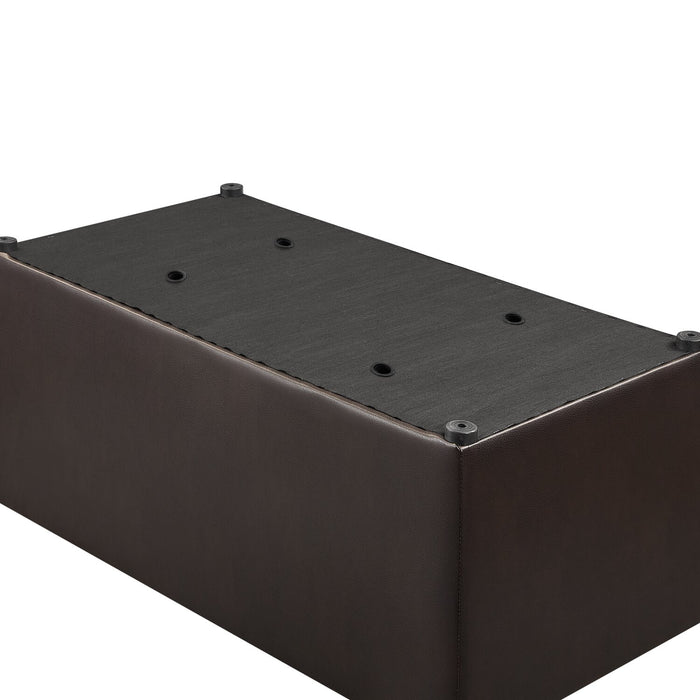 Edmonton 32\" Faux Leather Storage Ottoman - Espresso
