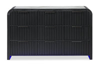 Kaleo Bedroom 9-Drawer Dresser, LED, Reeded, Modern, 58.5