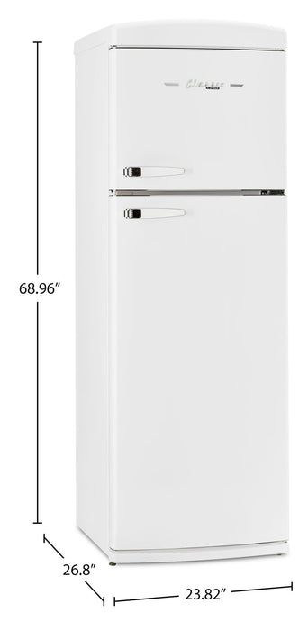 Unique Classic Retro 24\" 11 Cu Ft. Top Freezer Refrigerator – Marshmallow White - UNQ-310L W TM