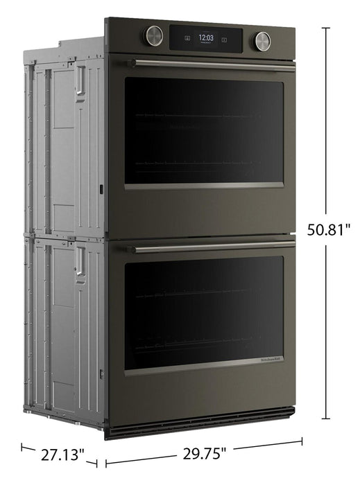 KitchenAid 30\" Smart Electric Double Wall Oven - Black Ore - KOED730SBE