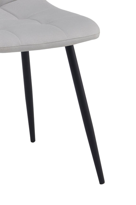 Arlo Dining Chair with Cushion Fabric Tufted Seat & Back, Metal – Grey