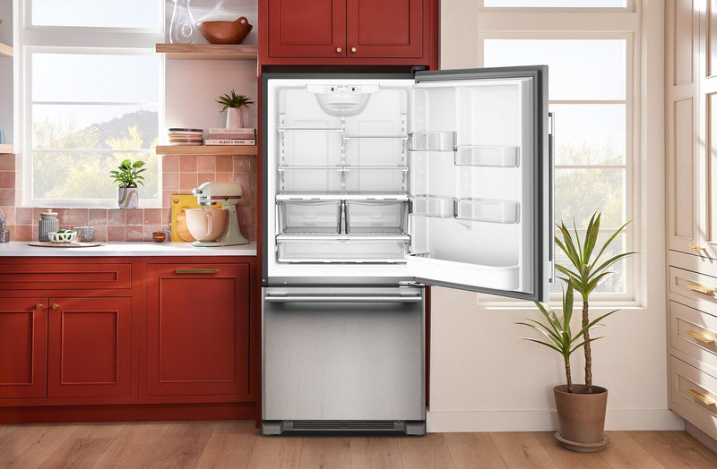 KitchenAid 30\" 19 Cu. Ft. Standard-Depth Bottom Mount Refrigerator - KRBR130SPS