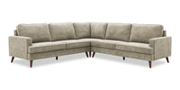 Kira 3-Piece V-Shape Fabric Sectional – Grey