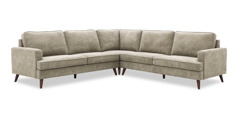 Kira 3-Piece V-Shape Fabric Sectional – Grey 