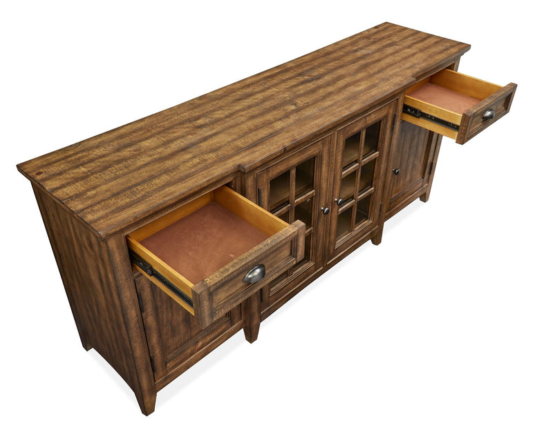 Wesley 70\" Traditional TV Stand with Storage and Cable Management for TVs up to 75\" - Toasted Nutmeg