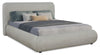 Luka Upholstered Platform Bed in Grey Polyester Fabric, Modern - Queen Size