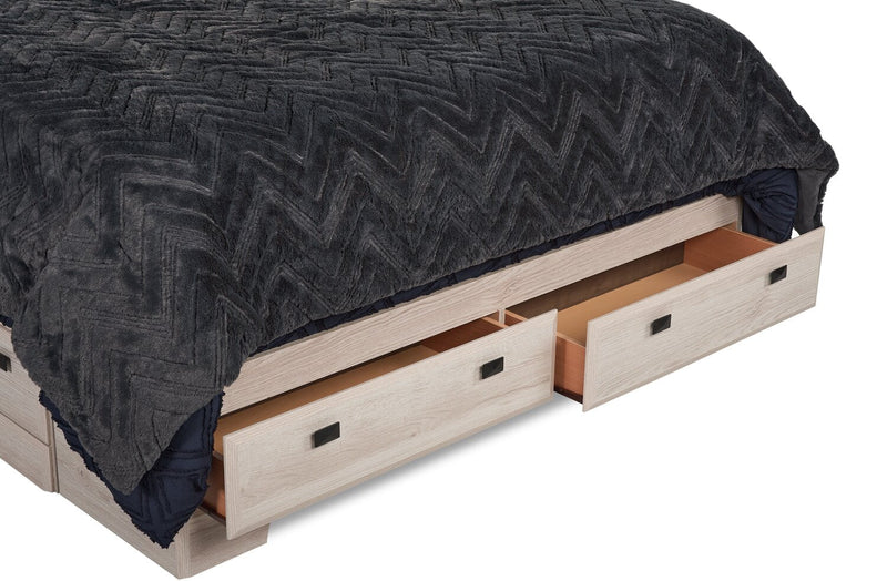 Yorkdale 6-Drawer Platform Bed with Headboard & Storage Frame, Made in Canada, White - Full Size