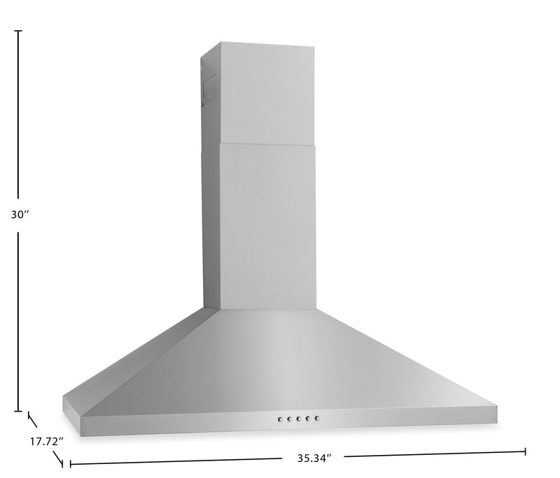 36\" Stainless Canopy Wall-Mounted Hood - FHWC3675LS