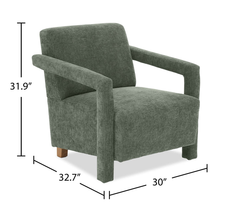 Demi 30\" Linen-Look Accent Chair – Green
