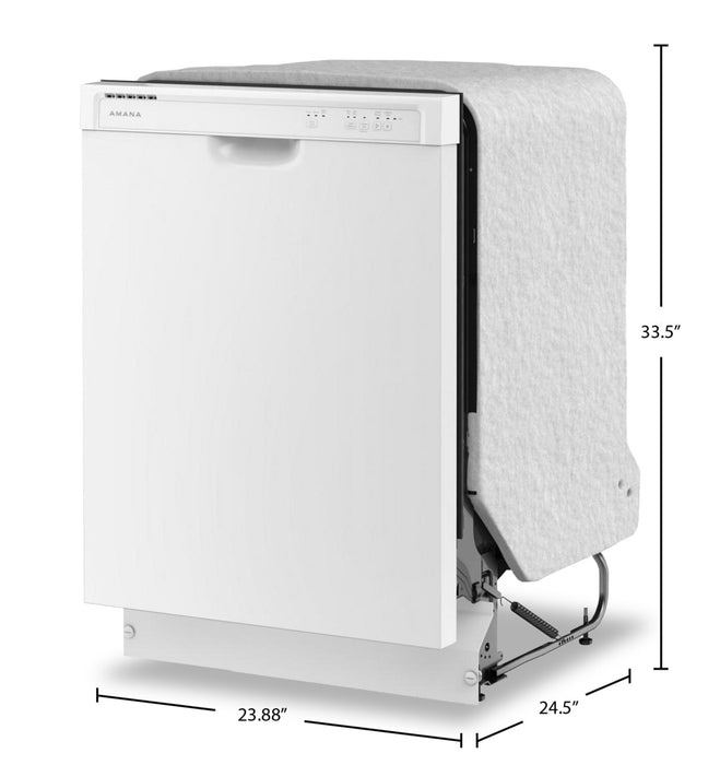 Amana 24\" 59 dBA Front-Control Dishwasher with Triple Filter Wash System - White - ADFS2524RW
