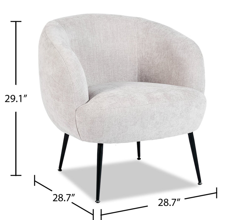 Nova 28.7\" Boucle Fabric Accent Chair – Light Grey
