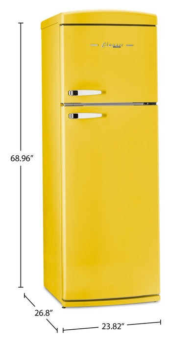 Unique Classic Retro 24\" 11 Cu Ft. Top Freezer Refrigerator - Canary Yellow - UNQ-310L Y TM
