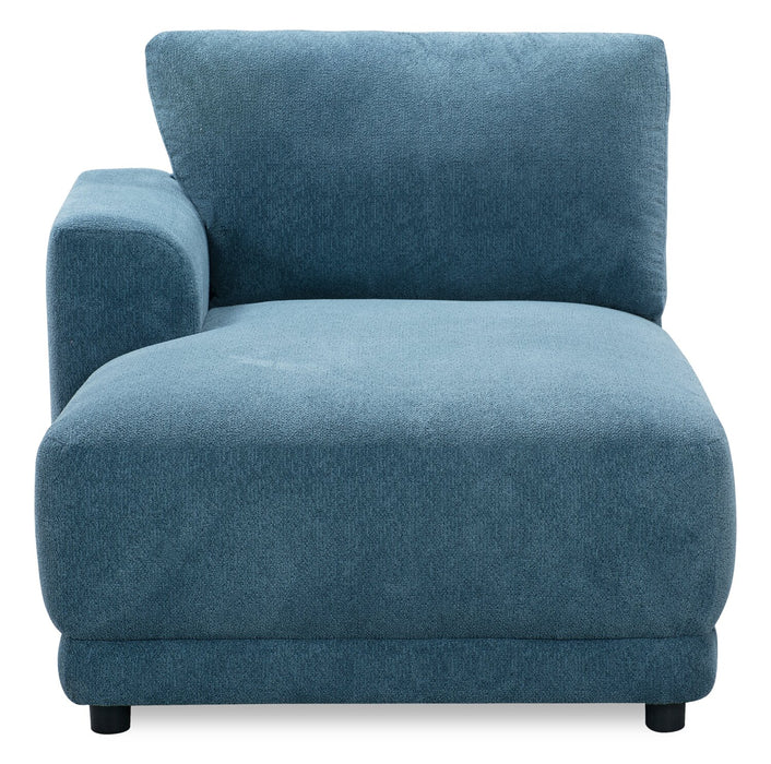 Voyage Modular Left-Facing Fabric Chair with Removable Back Cushions – Blue