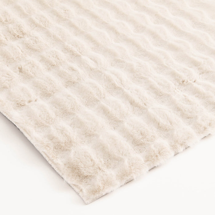 Dream Step Memory Foam Bubble Ivory Faux Fur Area Rug - 7' x 10'