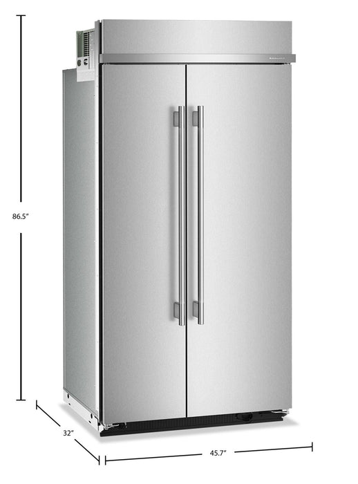 Kitchenaid 42\" 25.5 Cu. Ft. Built-In Side-by-Side Refrigerator – Stainless Steel - KBSN742SPS