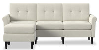 BLOK Modular Rolled Arm Sofa Chaise - Ivory Boucle 